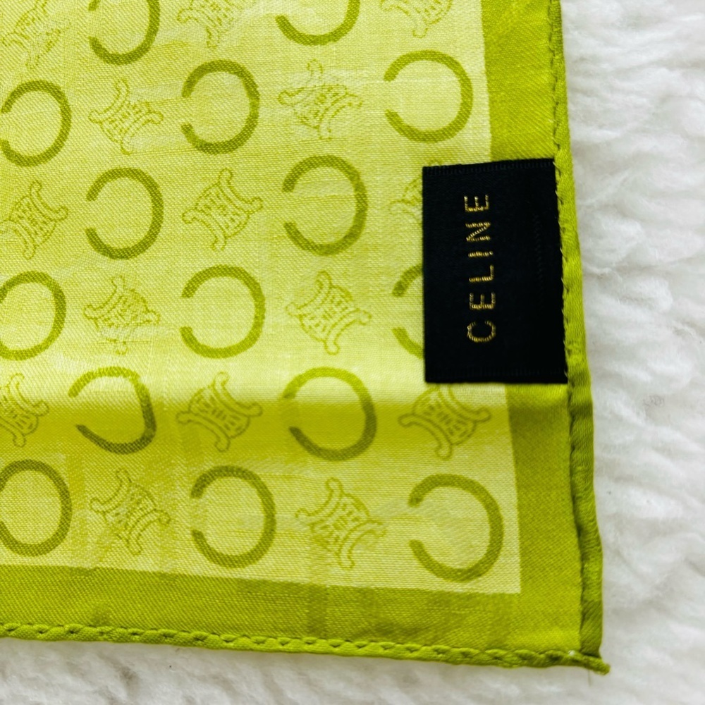 CELINE C Logomania Monogram 100% Cotton Square Bandanna/ Scarf Size 23” x 23” - Picture 4 of 16